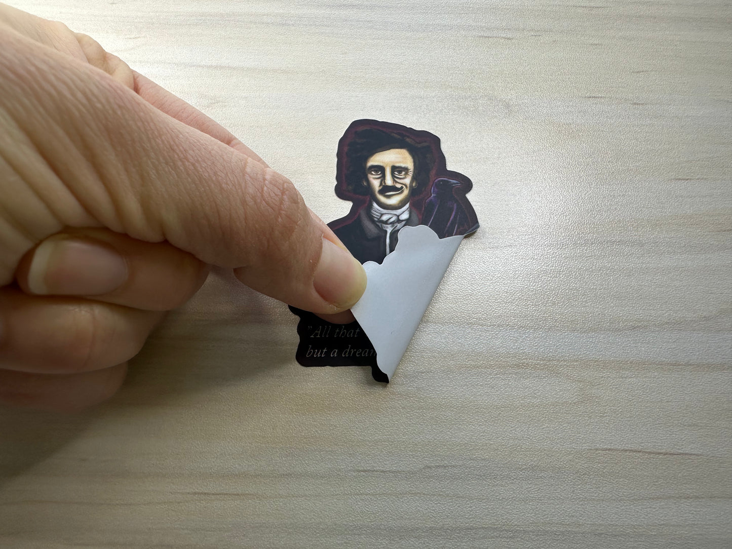 Edgar Allan Poe Sticker, Poe Quote Vinyl Decal, Gothic Literature, Raven and Roses, Dark Academia