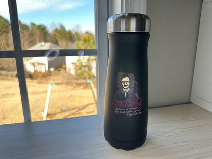 Edgar Allan Poe Sticker, Poe Quote Vinyl Decal, Gothic Literature, Raven and Roses, Dark Academia