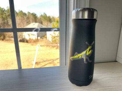 Praying Mantis Vinyl Sticker, Yellow and Green Insect, Entomology Vinyl Decal