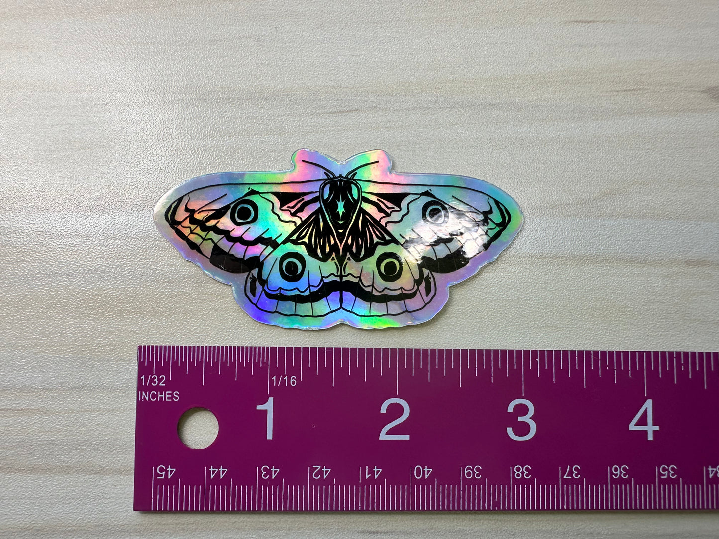 Holographic Moth Sticker, Rainbow Color Effect, Butterfly Sticker, Laptop Sticker, Waterbottle Sticker, Holographic Insect Sticker
