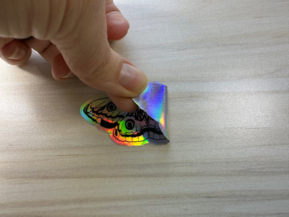 Holographic Moth Sticker, Rainbow Color Effect, Butterfly Sticker, Laptop Sticker, Waterbottle Sticker, Holographic Insect Sticker