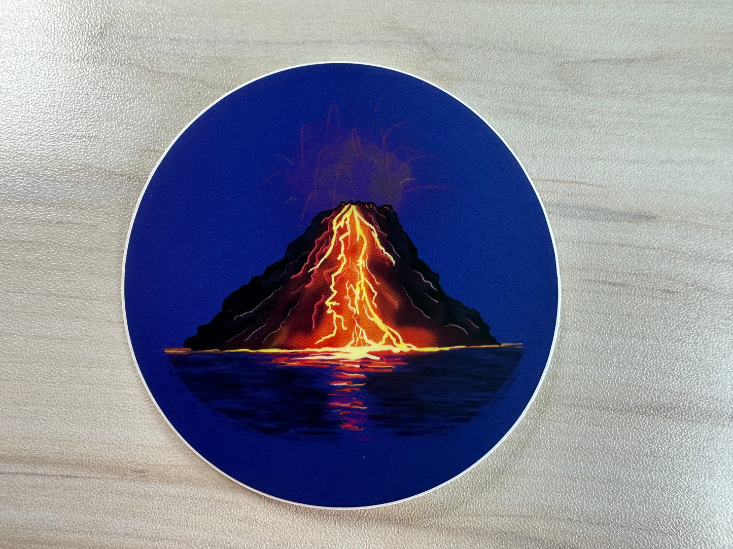 Volcanic Eruption Sticker, Volcano with Flowing Lava, Volcano Vinyl Decal