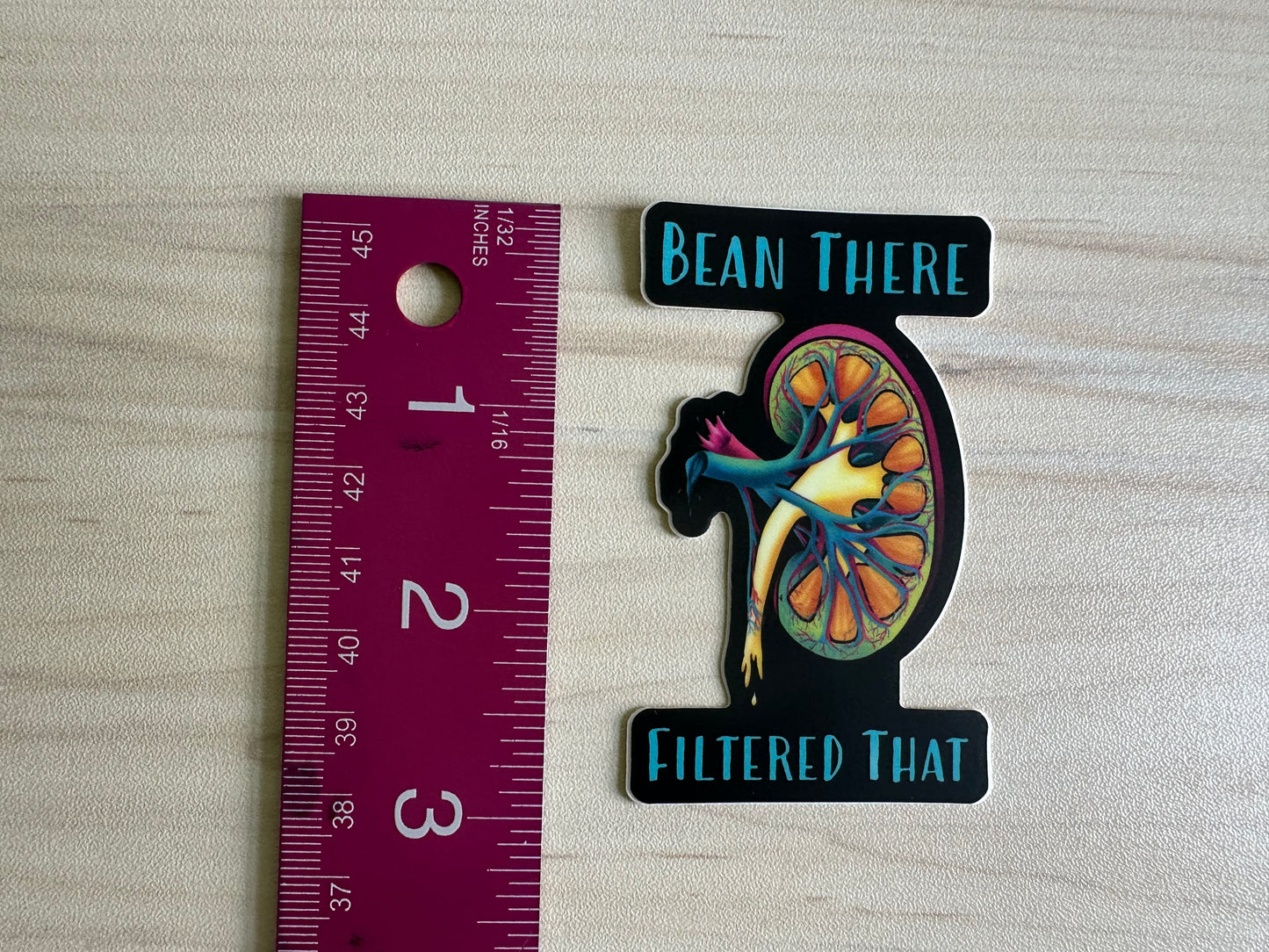 Funny Kidney Sticker, Nephrology Joke, Kidney Transplant Sticker, Vinyl Decal