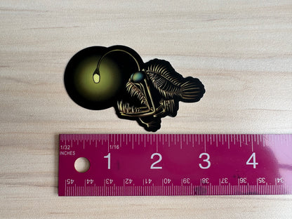 Angler Fish Skeleton Sticker, Ocean Predator Vinyl Decal, Fish Sticker