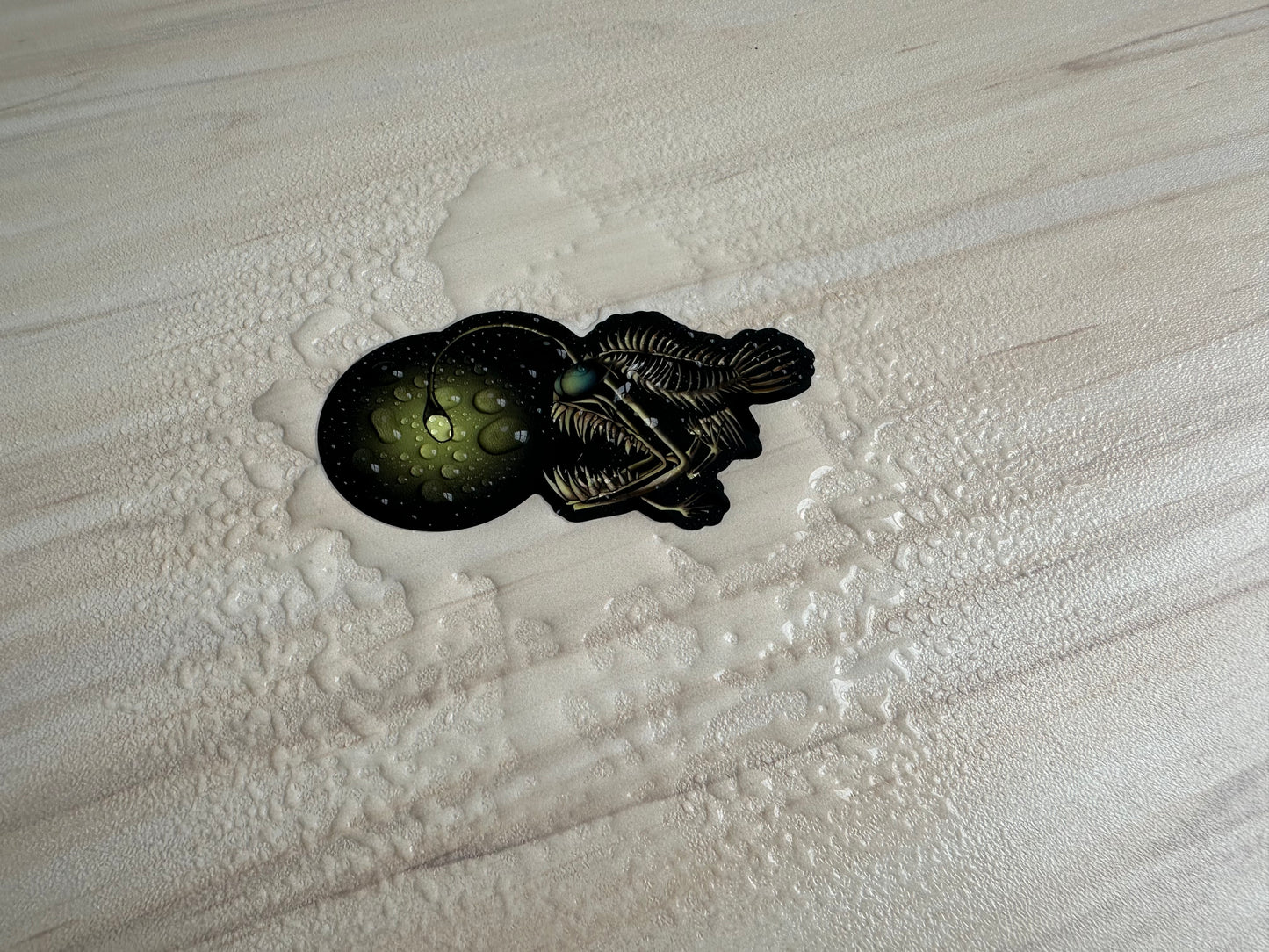 Angler Fish Skeleton Sticker, Ocean Predator Vinyl Decal, Fish Sticker