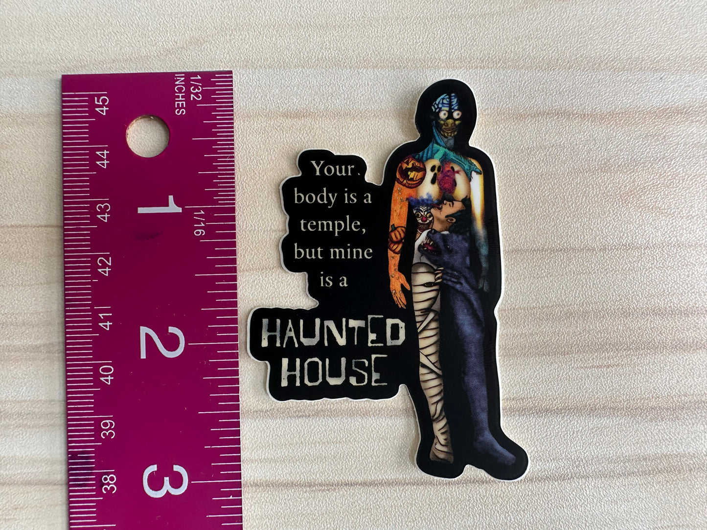 Funny Chronic Illness Sticker, My Body is a Haunted House, Chronic Pain, Invisible Disability