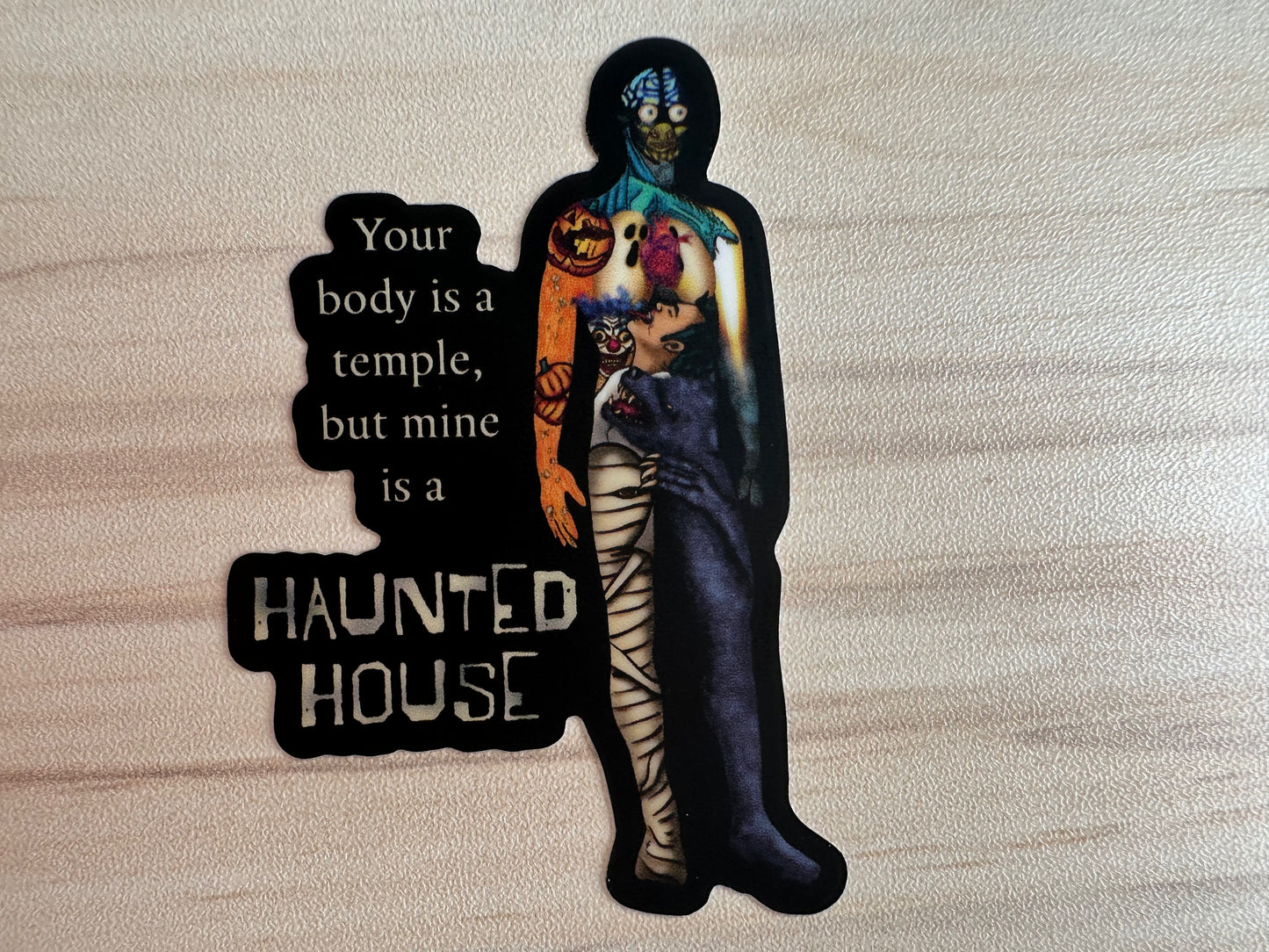 Funny Chronic Illness Sticker, My Body is a Haunted House, Chronic Pain, Invisible Disability