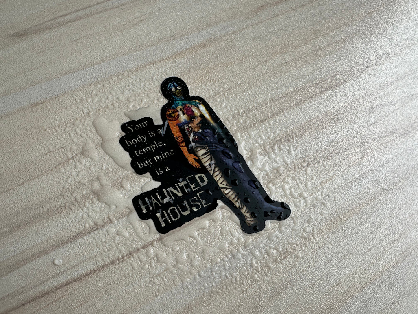 Funny Chronic Illness Sticker, My Body is a Haunted House, Chronic Pain, Invisible Disability