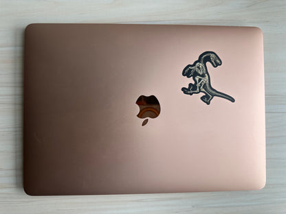 Dinosaur Velociraptor Skeleton Sticker, Black and Bone White, Dinosaur Fossil Vinyl Decal