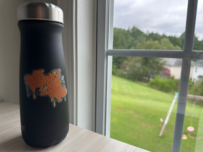 Honeybees Sticker, Honey Dripping from Honeycomb Clear Vinyl Decal, Bee Lover Gift