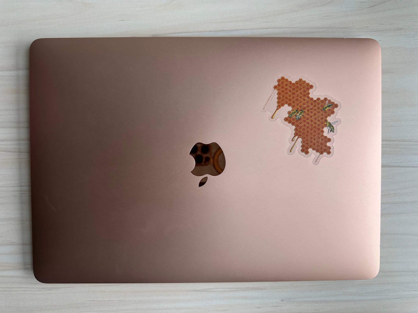 Honeybees Sticker, Honey Dripping from Honeycomb Clear Vinyl Decal, Bee Lover Gift