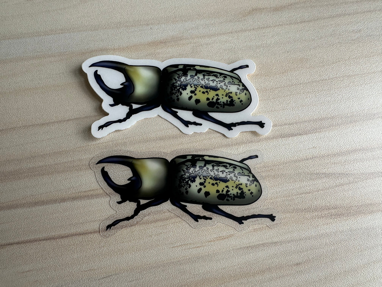  Hercules Beetle Sticker, Insect Clear Vinyl Decal, Entomology Sticker, Bug Enthusiast Gift