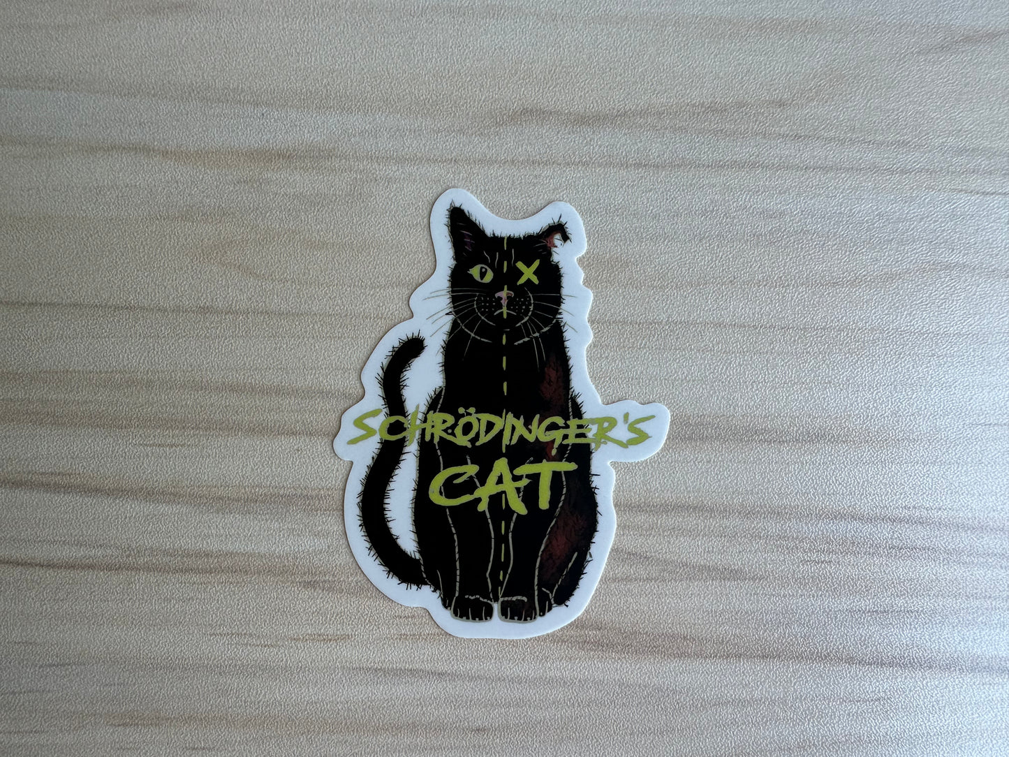 Schrodinger's Cat Sticker, Physics Vinyl Decal, Dark Academia, Physics Sticker