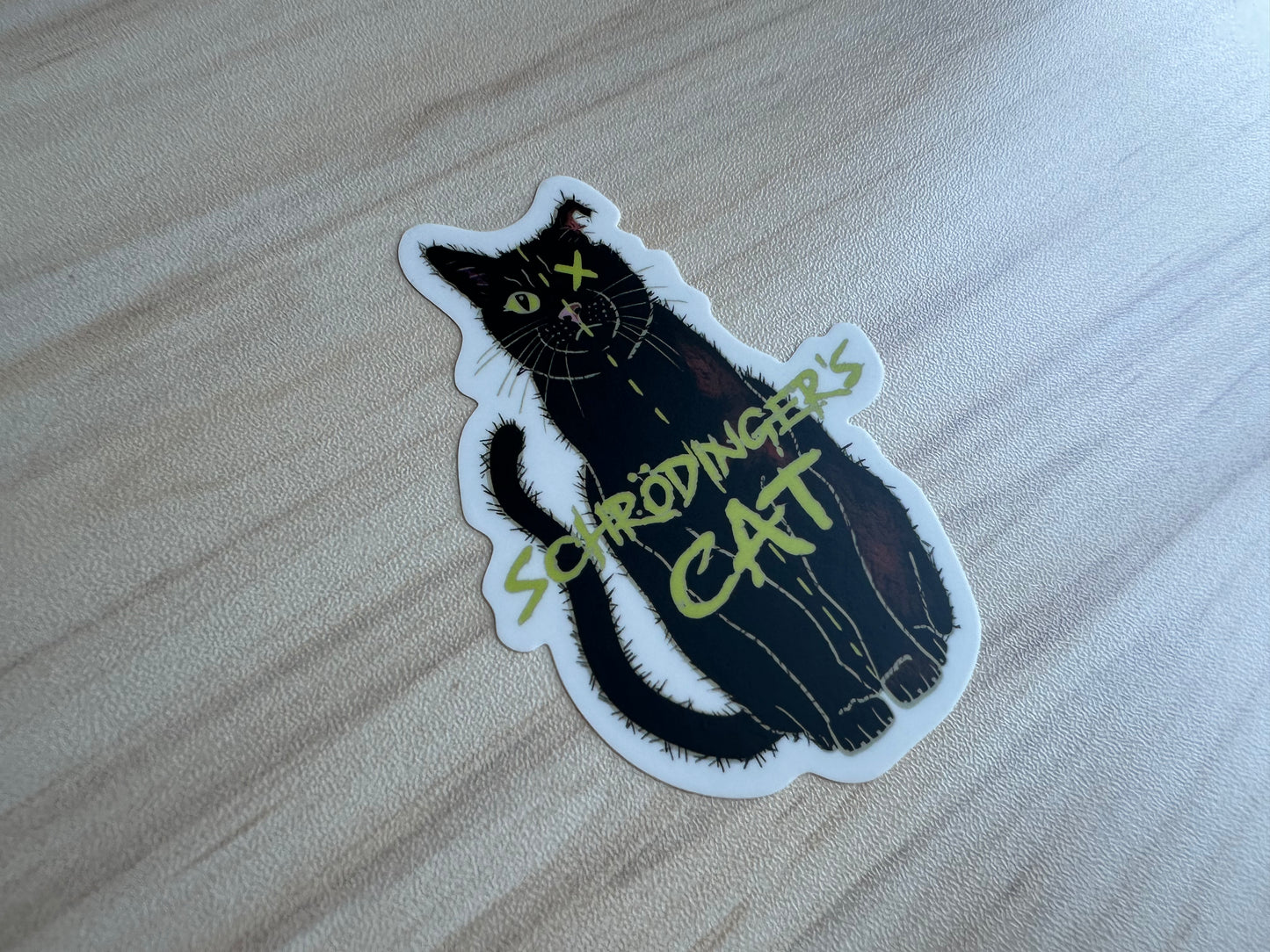 Schrodinger's Cat Sticker, Physics Vinyl Decal, Dark Academia, Physics Sticker