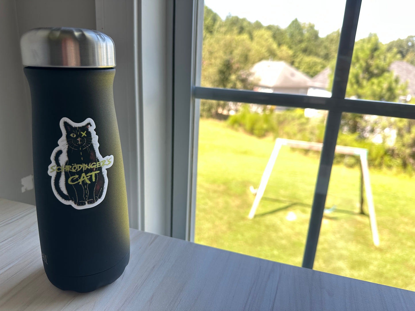 Schrodinger's Cat Sticker, Physics Vinyl Decal, Dark Academia, Physics Sticker