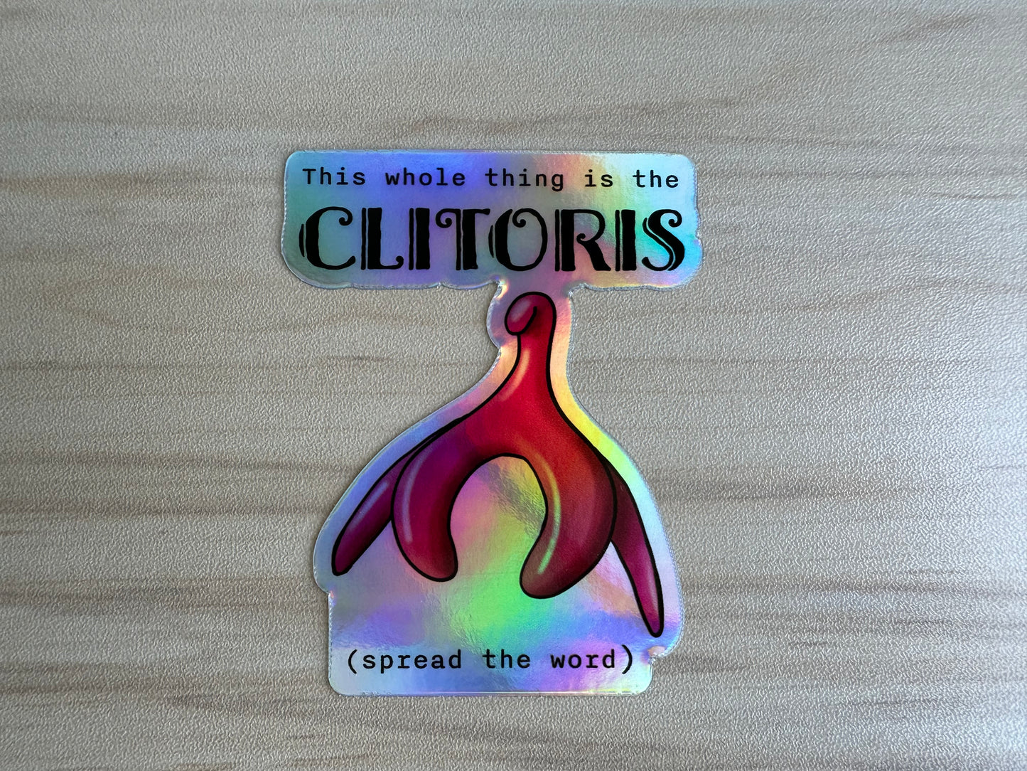 Holographic Clitoris Sticker, Female Reproductive Health Educational Vinyl Decal, Sex Education