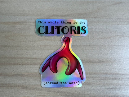 Holographic Clitoris Sticker, Female Reproductive Health Educational Vinyl Decal, Sex Education