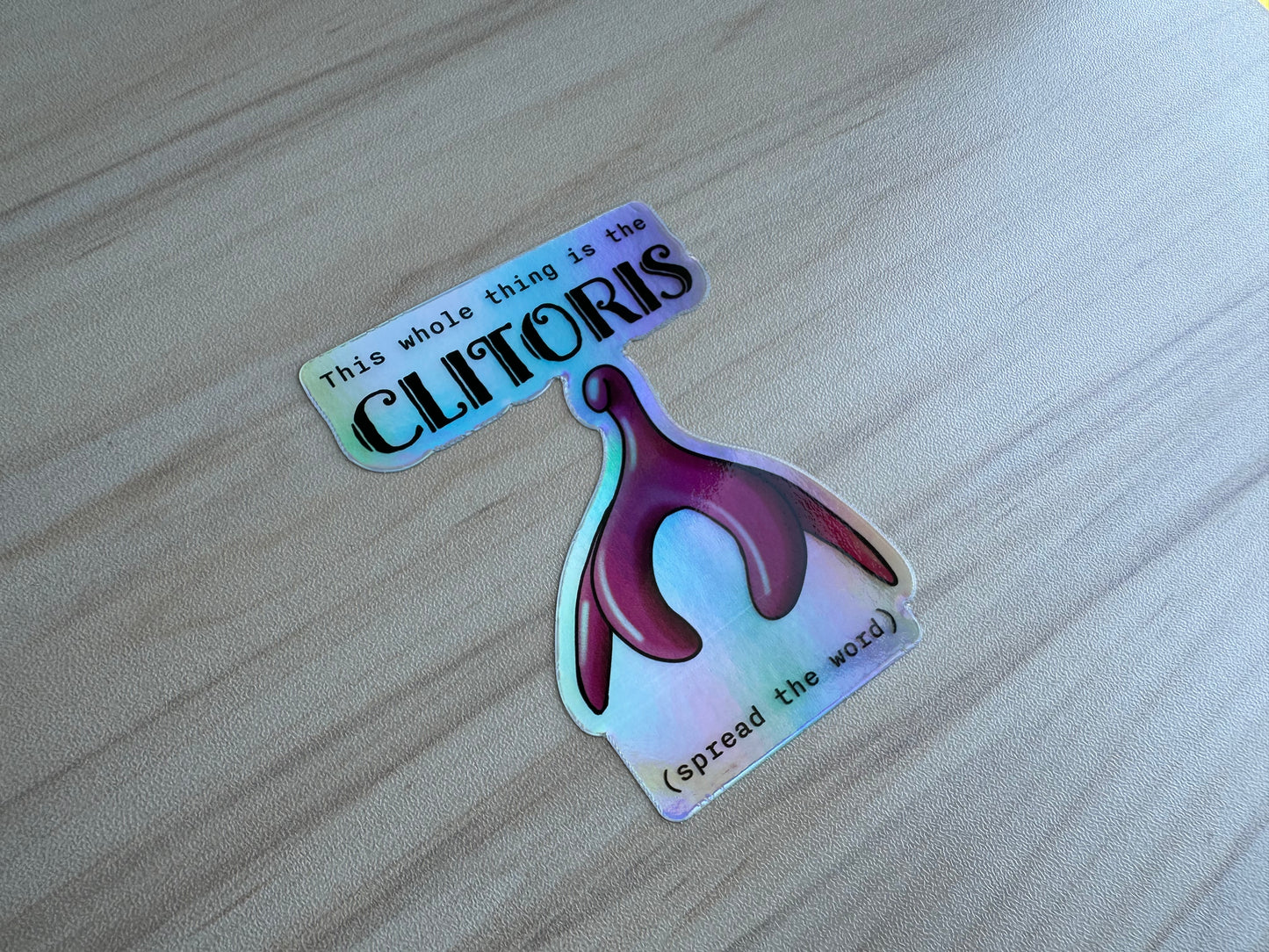 Holographic Clitoris Sticker, Female Reproductive Health Educational Vinyl Decal, Sex Education