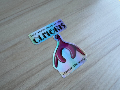 Holographic Clitoris Sticker, Female Reproductive Health Educational Vinyl Decal, Sex Education