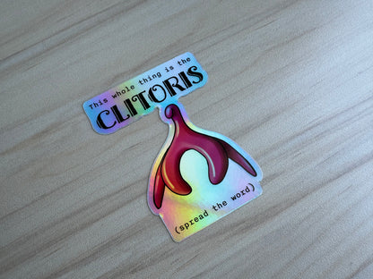 Holographic Clitoris Sticker, Female Reproductive Health Educational Vinyl Decal, Sex Education