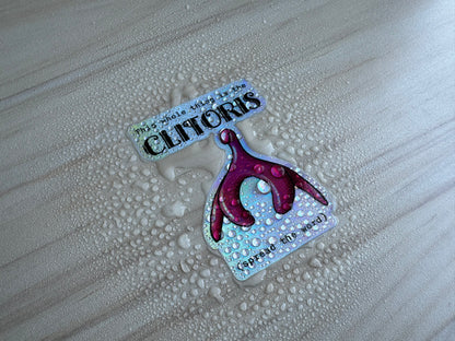 Holographic Clitoris Sticker, Female Reproductive Health Educational Vinyl Decal, Sex Education