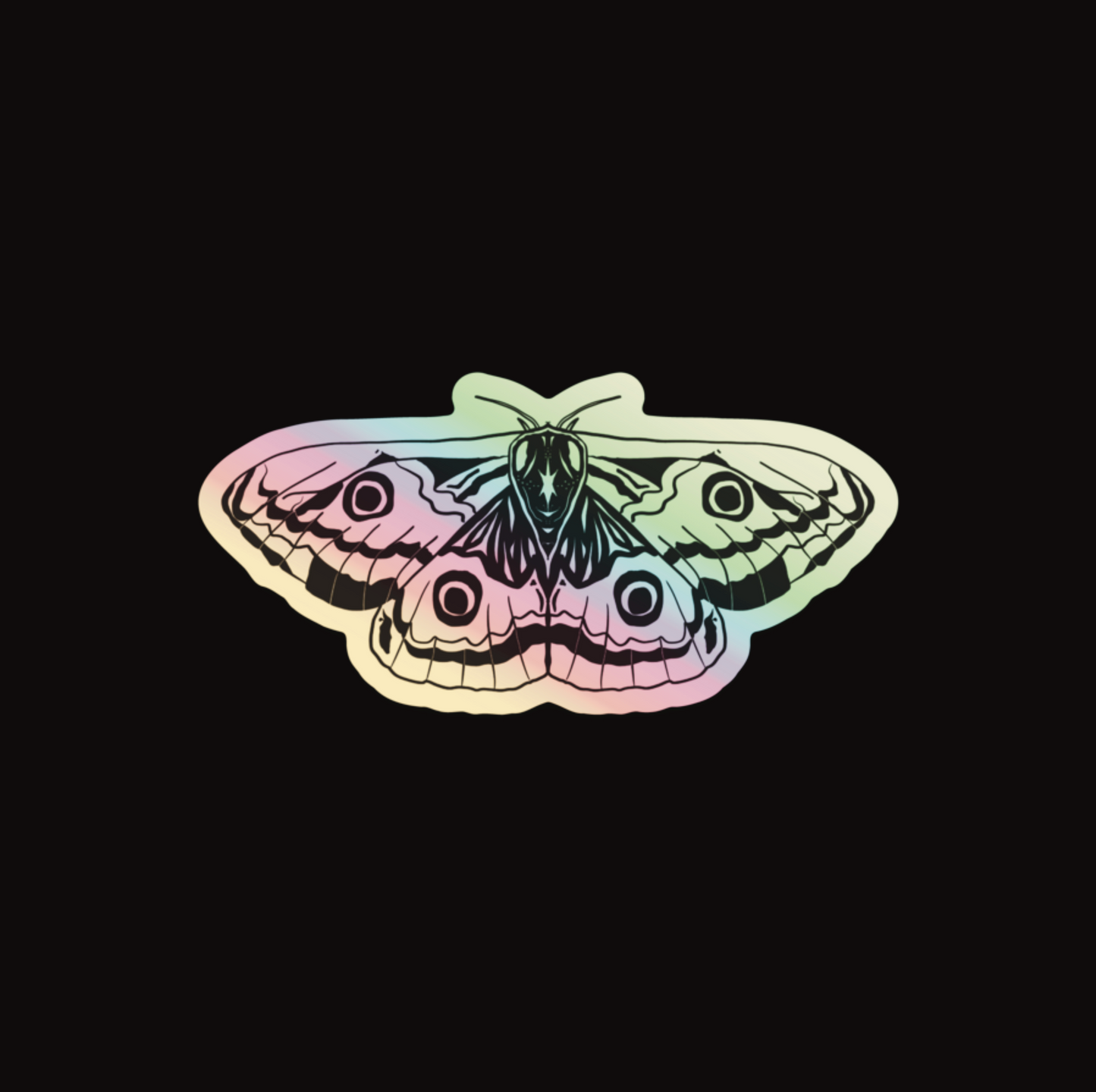 Holographic Moth Sticker, Rainbow Color Effect, Butterfly Sticker, Laptop Sticker, Waterbottle Sticker, Holographic Insect Sticker