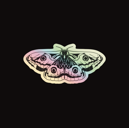 Holographic Moth Sticker, Rainbow Color Effect, Butterfly Sticker, Laptop Sticker, Waterbottle Sticker, Holographic Insect Sticker