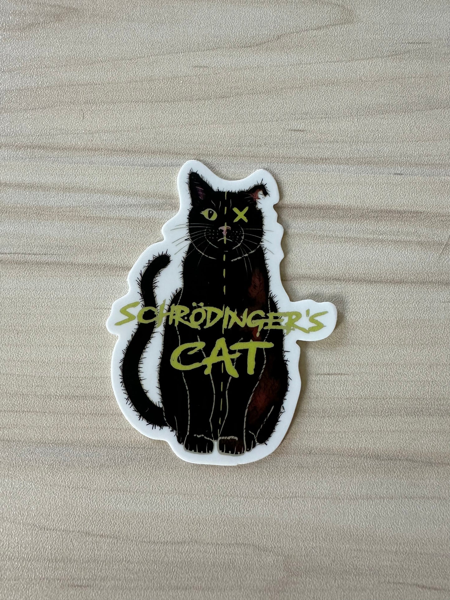 Schrodinger's Cat Sticker, Physics Vinyl Decal, Dark Academia, Physics Sticker