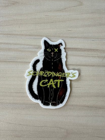Schrodinger's Cat Sticker, Physics Vinyl Decal, Dark Academia, Physics Sticker