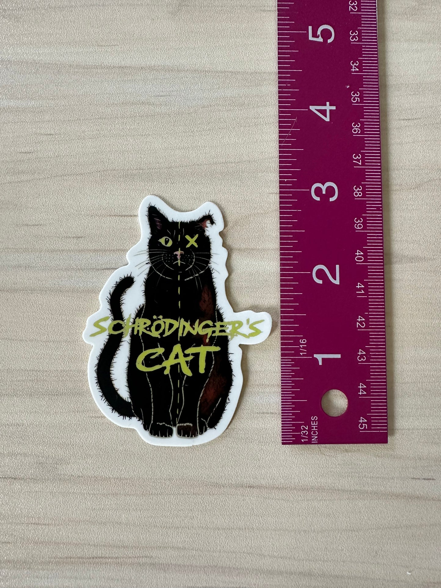 Schrodinger's Cat Sticker, Physics Vinyl Decal, Dark Academia, Physics Sticker