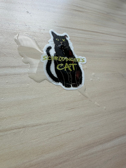 Schrodinger's Cat Sticker, Physics Vinyl Decal, Dark Academia, Physics Sticker