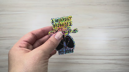 Motivational Fitness Glitter Sticker, I Workout Because I Love My Body Glitter Vinyl Decal, Heart and Lungs Graphic