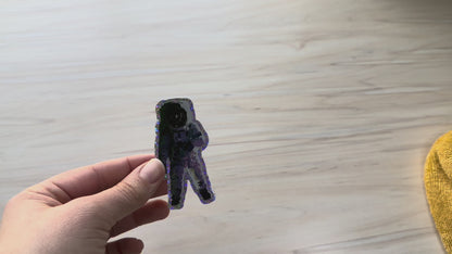 Astronaut Glitter Sticker, Space Suit Vinyl Decal, Space Explorer Sticker, Astronomy Glitter Sticker