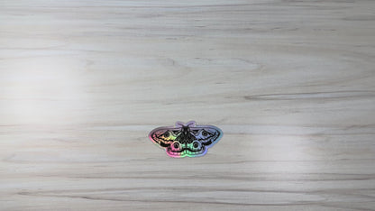 Holographic Moth Sticker, Rainbow Color Effect, Butterfly Sticker, Laptop Sticker, Waterbottle Sticker, Holographic Insect Sticker