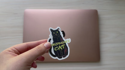 Schrodinger's Cat Sticker, Physics Vinyl Decal, Dark Academia, Physics Sticker