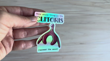 Holographic Clitoris Sticker, Female Reproductive Health Educational Vinyl Decal, Sex Education