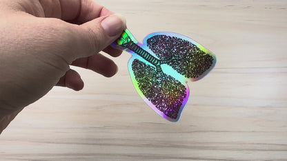 Anatomical Lung Sticker with Bronchial Tree Holographic Sticker, Respiratory Therapist, Pulmonologist, Nurse Gift, Laptop Sticker