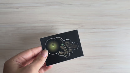 Angler Fish Skeleton Sticker, Ocean Predator Vinyl Decal, Fish Sticker