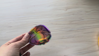 Holographic Pearl in Oyster Vinyl Sticker, Ocean Art Vinyl Decal, Nautical, Marine Biology Sticker