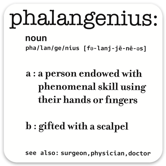 Funny Surgeon Sticker, Phalangenius Medical Definition Decal, Surgery Thank You Gift