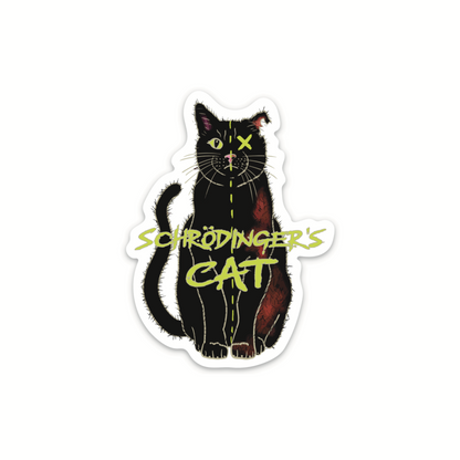 Schrodinger's Cat Sticker, Physics Vinyl Decal, Dark Academia, Physics Sticker